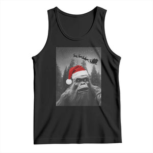 Funny Bigfoot Santas Sleigh Selfie Christmas Tank Top TS11 Black Print Your Wear