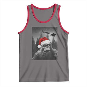 Funny Bigfoot Santas Sleigh Selfie Christmas Tank Top TS11 Deep Heather Red Print Your Wear