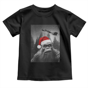 Funny Bigfoot Santas Sleigh Selfie Christmas Toddler T Shirt TS11 Black Print Your Wear