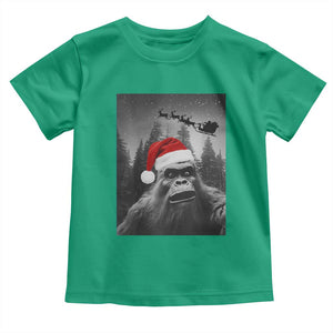 Funny Bigfoot Santas Sleigh Selfie Christmas Toddler T Shirt TS11 Irish Green Print Your Wear
