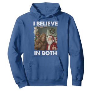 Funny Christmas Santa Bigfoot Hoodie I Believe In Both Xmas Holiday TS11 Royal Blue Print Your Wear