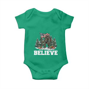 Funny Believe Bigfoot Christmas Baby Onesie American Flag Sasquatch Holiday Gift TS11 Irish Green Print Your Wear
