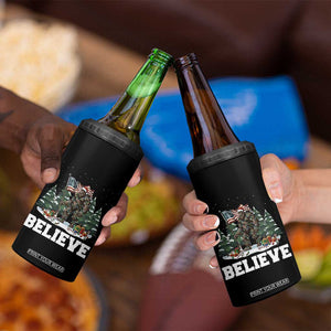 Funny Believe Bigfoot Christmas 4 in 1 Can Cooler Tumbler American Flag Sasquatch Holiday Gift TS11 Print Your Wear
