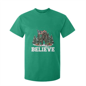 Funny Believe Bigfoot Christmas T Shirt For Kid American Flag Sasquatch Holiday Gift TS11 Irish Green Print Your Wear