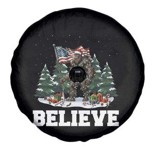 Funny Believe Bigfoot Christmas Spare Tire Cover American Flag Sasquatch Holiday Gift TS11 Print Your Wear