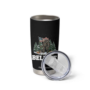 Funny Believe Bigfoot Christmas Tumbler Cup American Flag Sasquatch Holiday Gift TS11 Print Your Wear
