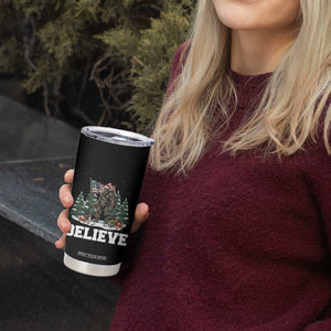 Funny Believe Bigfoot Christmas Tumbler Cup American Flag Sasquatch Holiday Gift TS11 Print Your Wear