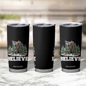 Funny Believe Bigfoot Christmas Tumbler Cup American Flag Sasquatch Holiday Gift TS11 Print Your Wear