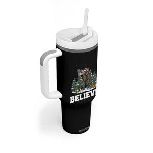 Funny Believe Bigfoot Christmas Tumbler With Handle American Flag Sasquatch Holiday Gift TS11 Print Your Wear