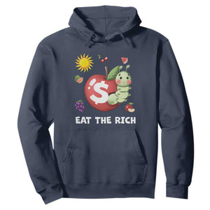 Funny Eat The Rich Hoodie Hungry Caterpillar Fruit Social Activist TS11 Navy Print Your Wear