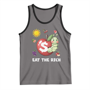 Funny Eat The Rich Tank Top Hungry Caterpillar Fruit Social Activist TS11 Deep Heather Black Print Your Wear