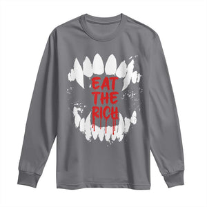 Eat The Rich Long Sleeve Shirt Vamp Fangs Social Activist TS11 Charcoal Print Your Wear