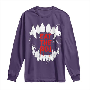 Eat The Rich Long Sleeve Shirt Vamp Fangs Social Activist TS11 Purple Print Your Wear