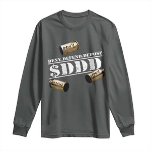 Deny Defend Depose Long Sleeve Shirt $DDD Vintage Bronze Bullet Shells TS11 Dark Heather Print Your Wear
