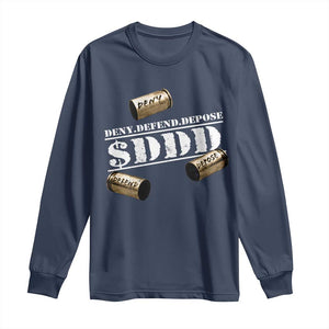 Deny Defend Depose Long Sleeve Shirt $DDD Vintage Bronze Bullet Shells TS11 Navy Print Your Wear