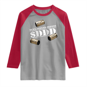 Deny Defend Depose Raglan Shirt $DDD Vintage Bronze Bullet Shells TS11 Sport Gray Red Print Your Wear