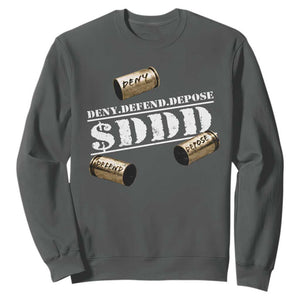 Deny Defend Depose Sweatshirt $DDD Vintage Bronze Bullet Shells TS11 Dark Heather Print Your Wear