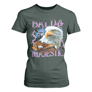 Funny Eagle Bald And Majestic T Shirt For Women Vintage Eagle Thunder Storm TS11 Dark Forest Green Print Your Wear