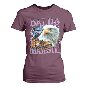 Funny Eagle Bald And Majestic T Shirt For Women Vintage Eagle Thunder Storm TS11 Maroon Print Your Wear
