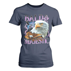 Funny Eagle Bald And Majestic T Shirt For Women Vintage Eagle Thunder Storm TS11 Navy Print Your Wear