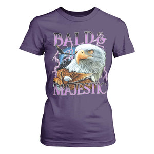 Funny Eagle Bald And Majestic T Shirt For Women Vintage Eagle Thunder Storm TS11 Purple Print Your Wear