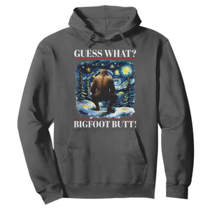 Funny Bigfoot Guess What Hoodie Butt Sasquatch Starry Night TS11 Dark Heather Print Your Wear