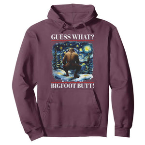 Funny Bigfoot Guess What Hoodie Butt Sasquatch Starry Night TS11 Maroon Print Your Wear