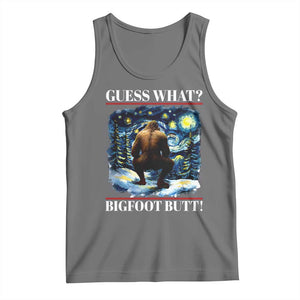 Funny Bigfoot Guess What Tank Top Butt Sasquatch Starry Night TS11 Black Heather Print Your Wear
