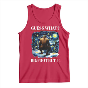 Funny Bigfoot Guess What Tank Top Butt Sasquatch Starry Night TS11 Red Print Your Wear
