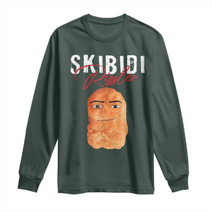 Funny Skibidi Toilet Rizzler Long Sleeve Shirt Brainrot Memes Rizz TS11 Dark Forest Green Print Your Wear