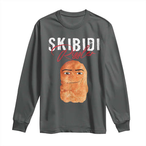 Funny Skibidi Toilet Rizzler Long Sleeve Shirt Brainrot Memes Rizz TS11 Dark Heather Print Your Wear