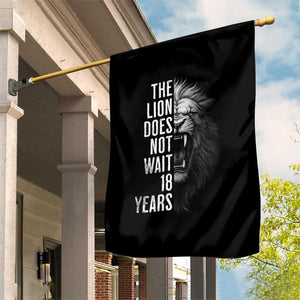 Funny The Lion Does Not Wait 18 Years Garden Flag Lion Meme Gen Z Alpha TS11 Print Your Wear