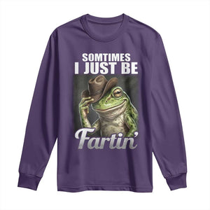Funny Sometimes I Just Be Fartin Cowboy Frog Long Sleeve Shirt TS11 Purple Print Your Wear