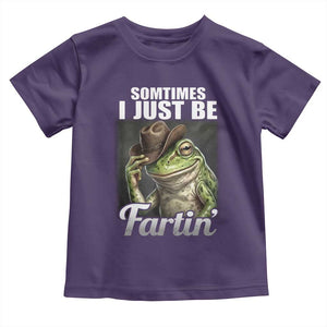 Funny Sometimes I Just Be Fartin Cowboy Frog Toddler T Shirt TS11 Purple Print Your Wear