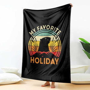 Funny Groundhog Day Throw Blanket My Favorite Holiday Retro Vintage Woodchuck TS11 Print Your Wear