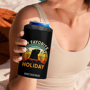 Funny Groundhog Day 4 in 1 Can Cooler Tumbler My Favorite Holiday Retro Vintage Woodchuck TS11 Print Your Wear