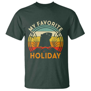 Funny Groundhog Day T Shirt My Favorite Holiday Retro Vintage Woodchuck TS11 Dark Forest Green Print Your Wear