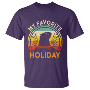 Funny Groundhog Day T Shirt My Favorite Holiday Retro Vintage Woodchuck TS11 Purple Print Your Wear