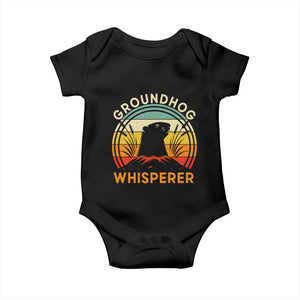 Funny Groundhog Whisperer Baby Onesie Retro Vintage Woodchuck Lover TS11 Black Print Your Wear