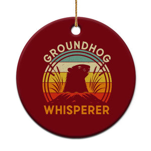 Funny Groundhog Whisperer Ceramic Ornament Retro Vintage Woodchuck Lover TS11 1pc Red Print Your Wear
