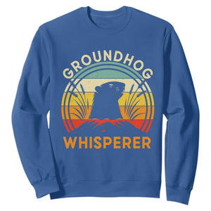 Funny Groundhog Whisperer Sweatshirt Retro Vintage Woodchuck Lover TS11 Royal Blue Print Your Wear