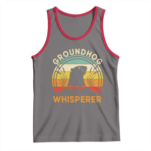 Funny Groundhog Whisperer Tank Top Retro Vintage Woodchuck Lover TS11 Deep Heather Red Print Your Wear