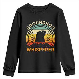 Funny Groundhog Whisperer Youth Sweatshirt Retro Vintage Woodchuck Lover TS11 Black Print Your Wear