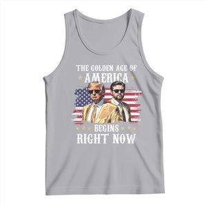 Funny Trump Vance 2025 Tank Top The Golden Age Of America Begins Right Now American Flag TS11 Athletic Heather Print Your Wear