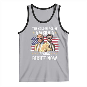 Funny Trump Vance 2025 Tank Top The Golden Age Of America Begins Right Now American Flag TS11 Athletic Heather Black Print Your Wear