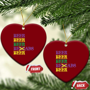 Funny Mardi Gras Drinking Ceramic Ornament Retro Beads Beer Carnival Party TS11 Print Your Wear