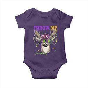 Funny Mardi Gras Mississippi Deer Baby Onesie Throw Me Something Mister Beads TS11 Purple Print Your Wear