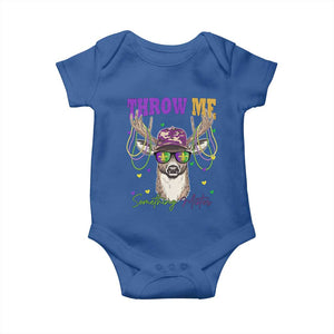 Funny Mardi Gras Mississippi Deer Baby Onesie Throw Me Something Mister Beads TS11 Royal Blue Print Your Wear