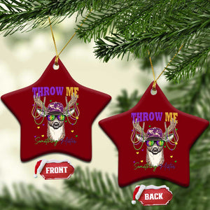 Funny Mardi Gras Mississippi Deer Ceramic Ornament Throw Me Something Mister Beads TS11 Print Your Wear