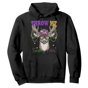 Funny Mardi Gras Mississippi Deer Hoodie Throw Me Something Mister Beads TS11 Black Print Your Wear